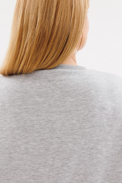 Свитшот прямого силуэта из трикотажа для демисезона ANIDEN 124-2 серый - фото 5