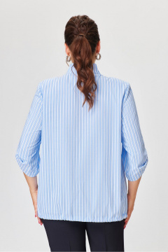 Голубая блуза из текстиля с укороченным рукавом и 70 см длиной DaLi 5656А голубая - фото 4