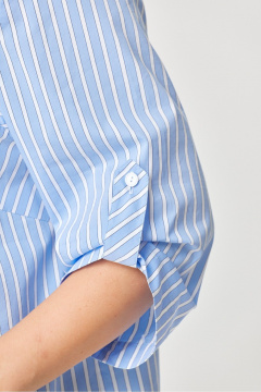 Голубая блуза из текстиля с укороченным рукавом и 70 см длиной DaLi 5656А голубая - фото 3