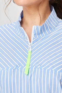 Голубая блуза из текстиля с укороченным рукавом и 70 см длиной DaLi 5656А голубая - фото 2