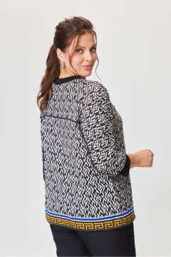 Белая и черная блуза из текстиля со стандартной длиной 65 см DaLi 2630 черно-белая - фото 2