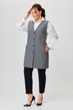 Деловой жилет классический на подкладке с V -вырезом AMUAR 1002-1 серый - фото 5