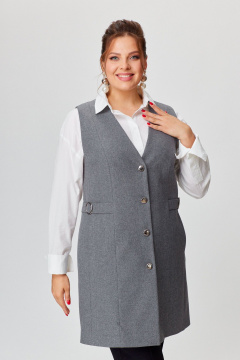 Деловой жилет классический на подкладке с V -вырезом AMUAR 1002-1 серый - фото 2