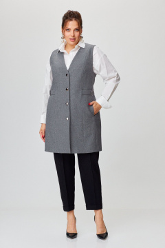 Деловой жилет классический на подкладке с V -вырезом AMUAR 1002-1 серый - фото 1