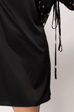 Двухслойное платье с корсетными деталями и съемным поясом Golden Valley 44070 черный_2 - фото 3