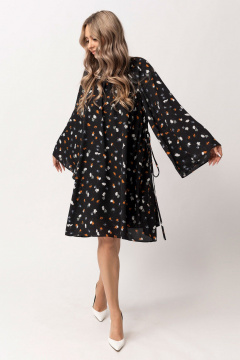 Двухслойное платье с корсетными деталями и съемным поясом Golden Valley 44070 черный_2 - фото 1