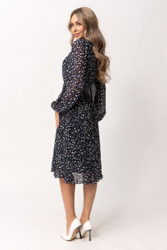 Платье демисезонное с плиссе и сборками Golden Valley 44001-1 темно-синий - фото 2