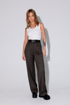 Тройка из жакета, жилета и брюк-кюлоты с заутюженными стрелками PiRS 5042 шоколадный - фото 5