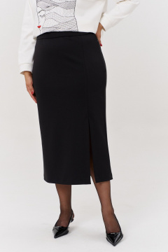 Юбка из трикотажа с эффектом утяжки и разрезом OVERYOU М164 черный - фото 4