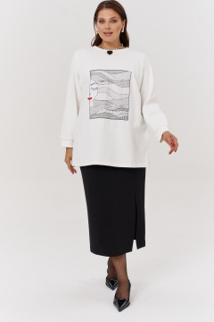 Юбка из трикотажа с эффектом утяжки и разрезом OVERYOU М164 черный - фото 2