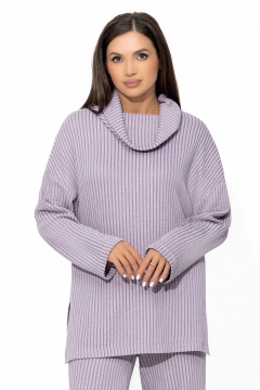 Трикотажный костюм oversize с широким воротником Gold Style 2597 лаванда - фото 5