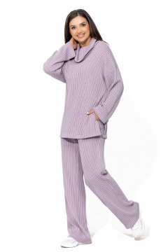 Трикотажный костюм oversize с широким воротником Gold Style 2597 лаванда - фото 1