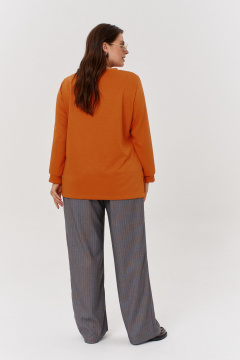 Трикотажный юбка с эффектом утяжки и разрезом OVERYOU М159 оранж/серый - фото 2