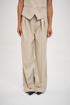 Брюки с высокой посадкой и защипами из костюмной ткани THE NAME 2330 - фото 4