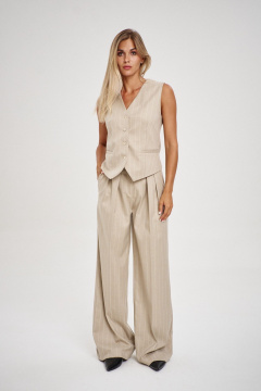 Брюки с высокой посадкой и защипами из костюмной ткани THE NAME 2330 - фото 1