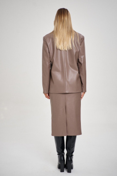 Миди юбка из экокожи с высокой талией и разрезом THE NAME 2334 - фото 5