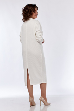 Платье из вискозы и трикотажа полуприлегающего силуэта Диомант 2005 молочный - фото 4