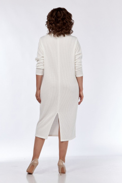 Платье из вискозы и трикотажа полуприлегающего силуэта Диомант 2005 молочный - фото 3
