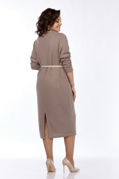 Платье из вискозы и трикотажа с съемным поясом Диомант 2005 пудра - фото 3