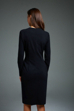 Платье с запахом по юбке и коротким рукавом DILIA 0899 черный - фото 3