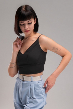 Топ демисезонный черный с регулируемыми бретелями AVEEVA 5456 черный - фото 5