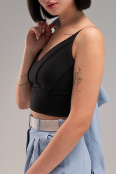 Топ демисезонный черный с регулируемыми бретелями AVEEVA 5456 черный - фото 4