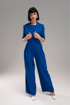 Комбинезон с широкими палаццо и коротким жакетом AVEEVA 5537/5455 синий - фото 2