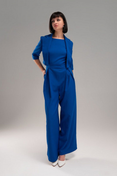 Комбинезон с широкими палаццо и коротким жакетом AVEEVA 5537/5455 синий - фото 1