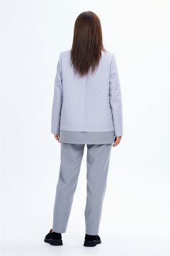 Женский демисезонный костюм 2 предмета из текстиля Liona Style 910 серый - фото 2