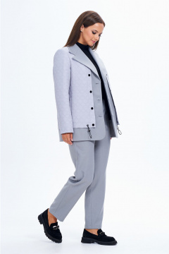 Женский демисезонный костюм 2 предмета из текстиля Liona Style 910 серый - фото 5