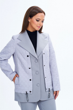 Женский демисезонный костюм 2 предмета из текстиля Liona Style 910 серый - фото 3