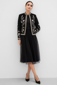 Жакет нарядный из искусственной замши с вышивкой Urs 22-507-1 - фото 5