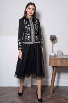 Жакет нарядный из искусственной замши с вышивкой Urs 22-507-1 - фото 3