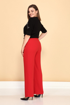 Красные деловые брюки со стрелками и застежкой Klever 376С красный - фото 3