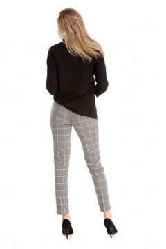 Женские брюки с складками и карманами на молнии Klever 376В серый_клетка - фото 5