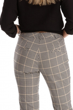 Женские брюки с складками и карманами на молнии Klever 376В серый_клетка - фото 4