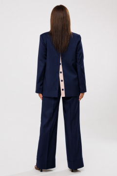 Костюм брюки и жакет прямого кроя из текстиля Mubliz 190 синий - фото 3