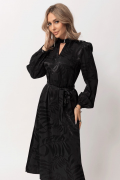 Платье прямого силуэта с втачным воротником и разрезами Golden Valley 44065 черный - фото 2