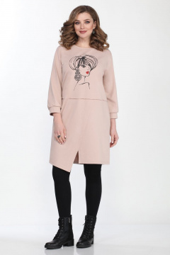 Платье с ассиметричным низом и разрезом из трикотажа Matini 3.1447 - фото 3