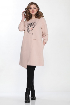 Платье с ассиметричным низом и разрезом из трикотажа Matini 3.1447 - фото 1