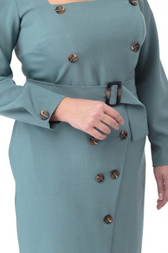 Платье с нагрудными вытачками и длинным рукавом из текстиля Anelli 890 бирюзовый - фото 5