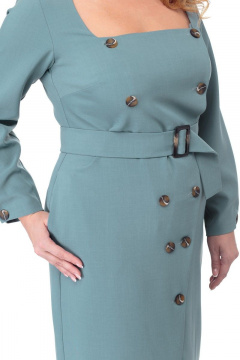 Платье с нагрудными вытачками и длинным рукавом из текстиля Anelli 890 бирюзовый - фото 4