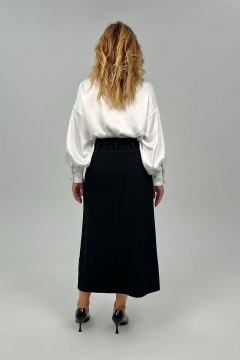 Свободная блузка из атласа и хлопка с воротником стоечкой Nati Brend 0027 белый - фото 3