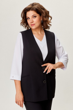 Костюм 3-ка из текстиля: жилет, блуза с нагрудными вытачками и брюки БАГРЯНИЦА 2238 - фото 5