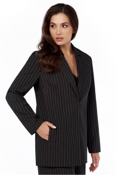 Серый жакет и брюки из вискозы с отложным воротником и вытачками LaKona 11635 графит - фото 4