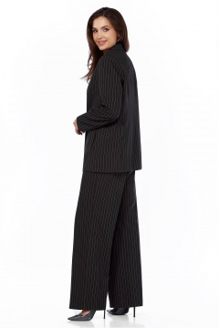 Серый жакет и брюки из вискозы с отложным воротником и вытачками LaKona 11635 графит - фото 3