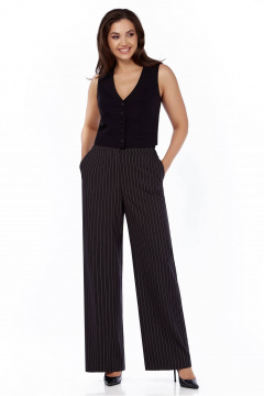 Серый жакет и брюки из вискозы с отложным воротником и вытачками LaKona 11635 графит - фото 5