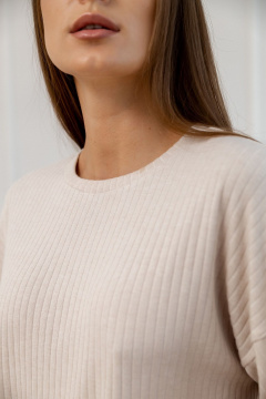 Комплект из мягкого вискозного трикотажа с брюками и джемпером Atelero 1108 бежевый - фото 5