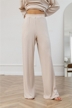 Комплект из мягкого вискозного трикотажа с брюками и джемпером Atelero 1108 бежевый - фото 4