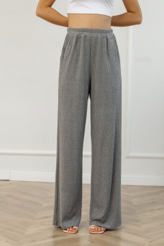 Серые трикотажные брюки с прямым кроем и карманами Atelero 1109С серый - фото 1